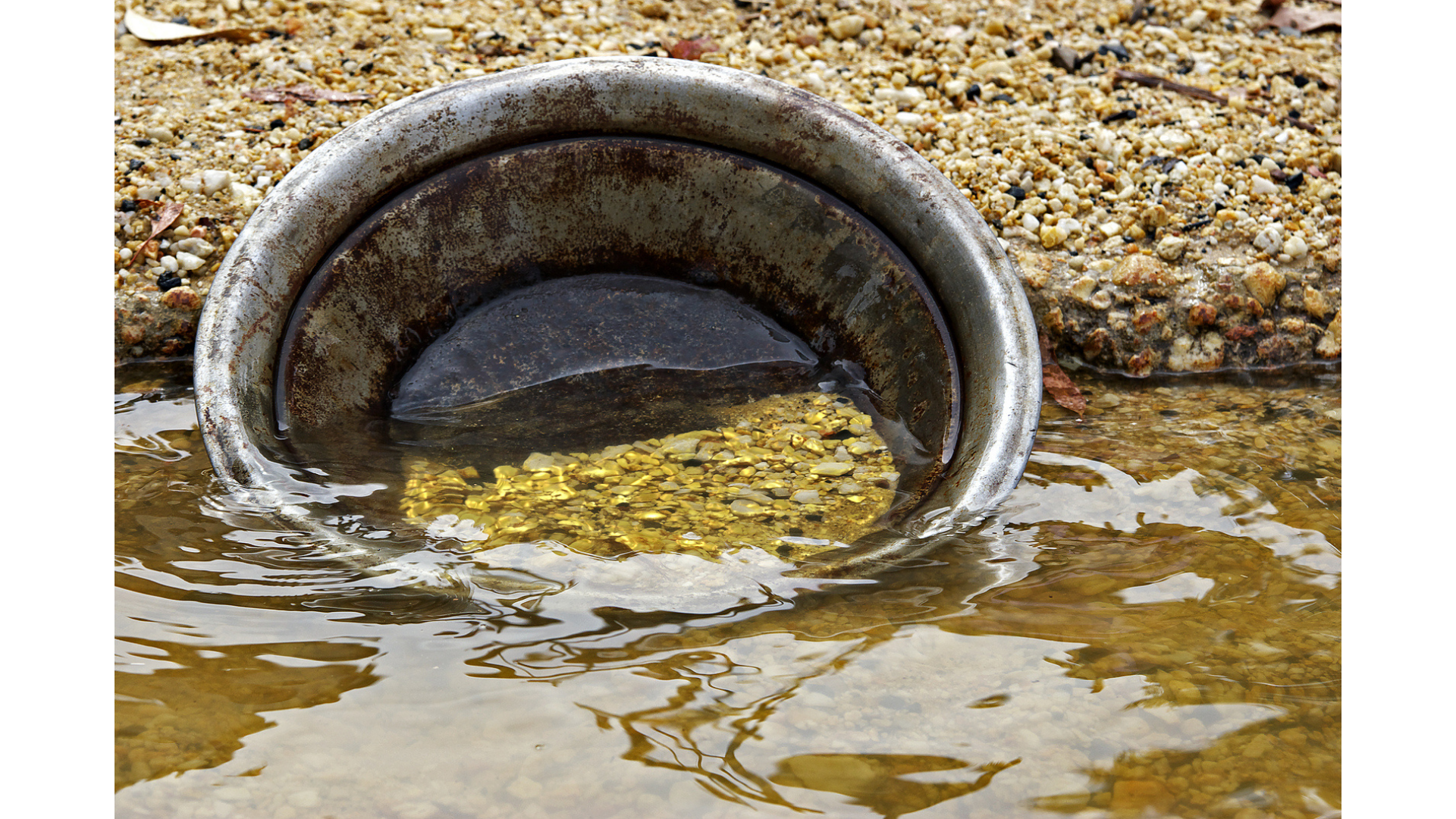 panning for gold, beginning of the gold supply chain